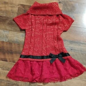 Faded Glory Metallic Red Knit Dress Size 4/5